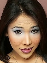 Ladyboy with perky tits loves cumming